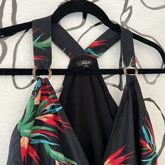 Rails wrap mini dress navy blue floral size small - Picture 4 of 8